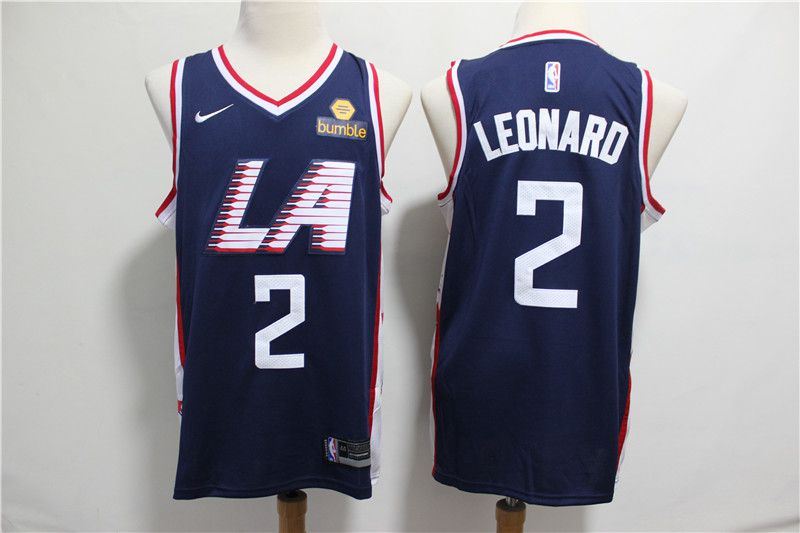 Men Los Angeles Clippers #2 Leonard Blue City Edition Game Nike NBA Jerseys